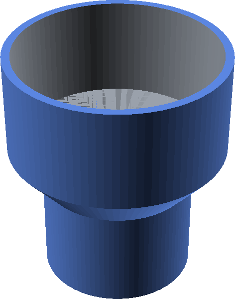 3D-Modell: Staubsauger-Adapter 40 mm auf 60 mm für Werkstattsauger