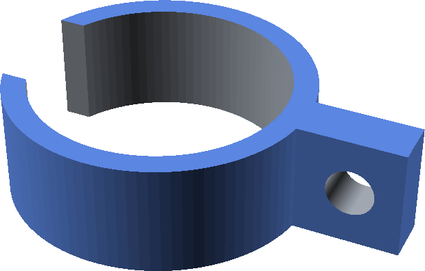 3D-Modell: Rohrschelle 32 mm mit Schraublasche